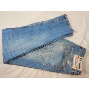 Spykar Men's Low Rise Slim Fit Narrow Leg Distressed Skinny Jeans - 32Wx32L